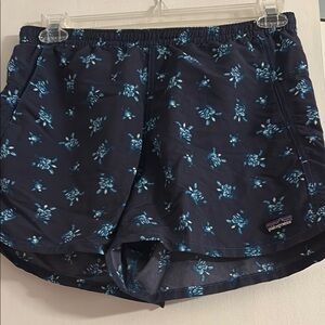 Patagonia Dark Blue Turtle 🐢 Patterned Shorts